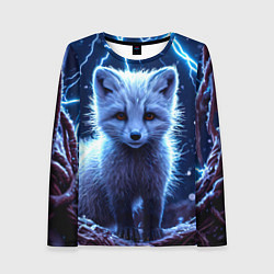 Лонгслив женский Песец в разрядах молний, цвет: 3D-принт