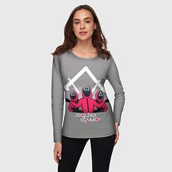 Лонгслив женский Персонажи из Игра в кальмара, цвет: 3D-принт — фото 2