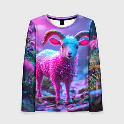 Лонгслив женский Козлик в розовом, цвет: 3D-принт