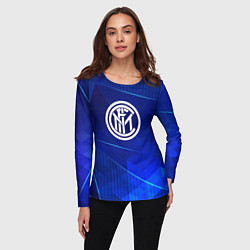 Лонгслив женский Inter blue poly, цвет: 3D-принт — фото 2