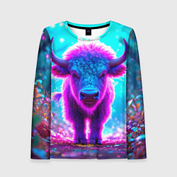 Лонгслив женский Белый буйвол, цвет: 3D-принт