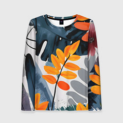Женский лонгслив Контрастные листья
