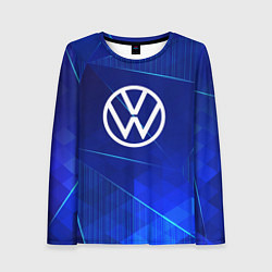 Лонгслив женский Volkswagen blue poly, цвет: 3D-принт