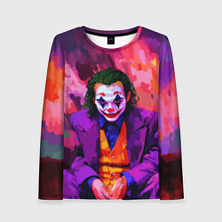 Лонгслив женский Джокер рисунок красками, цвет: 3D-принт