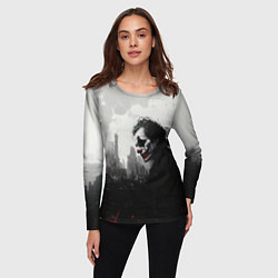 Лонгслив женский Джокер черно-белый стиль, цвет: 3D-принт — фото 2