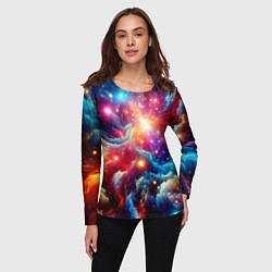 Лонгслив женский Colorfull neon space clouds - ai art fantasy, цвет: 3D-принт — фото 2