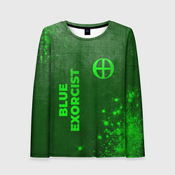 Лонгслив женский Blue Exorcist - green gradient вертикально, цвет: 3D-принт