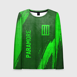 Лонгслив женский Paramore - green gradient вертикально, цвет: 3D-принт