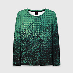 Лонгслив женский Чёрно-зелёный абстракция с пятнами, цвет: 3D-принт
