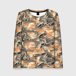 Лонгслив женский Абстракция - закрученный узор, цвет: 3D-принт