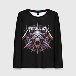 Лонгслив женский Metallica - cool skull with horns, цвет: 3D-принт