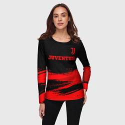 Лонгслив женский Juventus - red gradient посередине, цвет: 3D-принт — фото 2