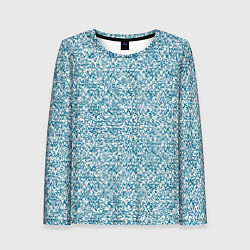 Лонгслив женский Бело-синий текстурный, цвет: 3D-принт