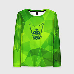 Лонгслив женский Kuromi green poly, цвет: 3D-принт
