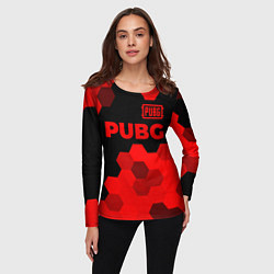 Лонгслив женский PUBG - red gradient посередине, цвет: 3D-принт — фото 2