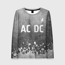 Лонгслив женский AC DC - grey gradient посередине, цвет: 3D-принт