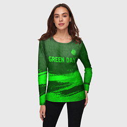 Лонгслив женский Green Day - green gradient посередине, цвет: 3D-принт — фото 2