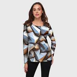 Лонгслив женский Каменно металлическая абстракция, цвет: 3D-принт — фото 2