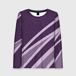 Лонгслив женский Фиолетовый абстрактный с полосой, цвет: 3D-принт