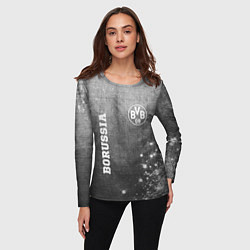 Лонгслив женский Borussia - grey gradient вертикально, цвет: 3D-принт — фото 2
