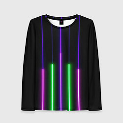 Лонгслив женский Color Purple green pink, цвет: 3D-принт
