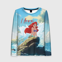 Женский лонгслив Ariel I love the ocean - русалка - beautiful big p