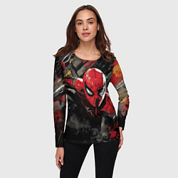 Лонгслив женский Человек-паук и красная краска, цвет: 3D-принт — фото 2