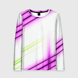 Женский лонгслив Green white pink line
