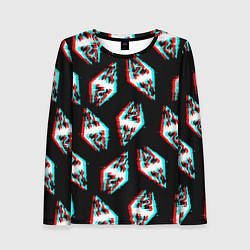 Лонгслив женский Skyrim glitch logo patten, цвет: 3D-принт