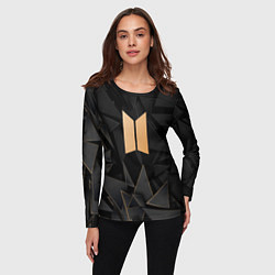 Лонгслив женский BTS golden poly, цвет: 3D-принт — фото 2