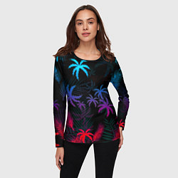 Лонгслив женский Тропики градиент, цвет: 3D-принт — фото 2