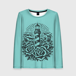 Женский лонгслив Маяк и розы