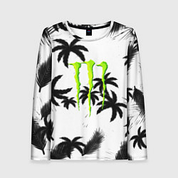 Лонгслив женский Monster energy пальмы, цвет: 3D-принт