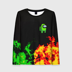 Лонгслив женский Амонг ас огненная текстура, цвет: 3D-принт