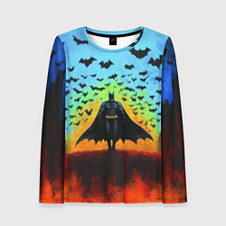 Лонгслив женский Бэтмен и летучие мыши, цвет: 3D-принт