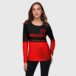 Лонгслив женский Mazda - red gradient посередине, цвет: 3D-принт — фото 2