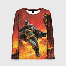 Лонгслив женский Бэтмен застыл в воздухе, цвет: 3D-принт