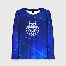 Лонгслив женский Disturbed blue poly, цвет: 3D-принт