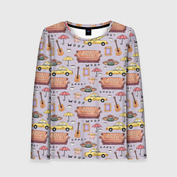 Лонгслив женский Друзья - паттерн, цвет: 3D-принт