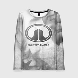 Лонгслив женский Great Wall - white gradient, цвет: 3D-принт