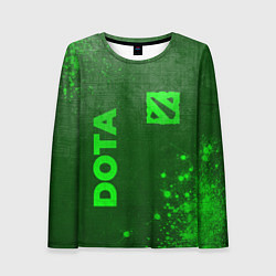 Женский лонгслив Dota - green gradient вертикально