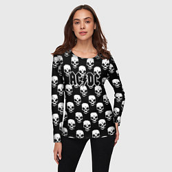 Лонгслив женский AC DC rock skull, цвет: 3D-принт — фото 2