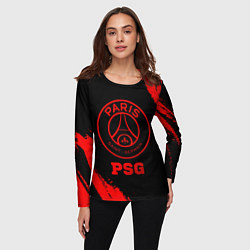 Лонгслив женский PSG - red gradient, цвет: 3D-принт — фото 2