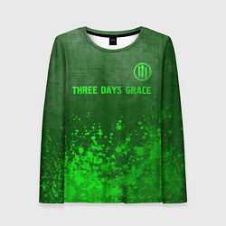 Лонгслив женский Three Days Grace - green gradient посередине, цвет: 3D-принт