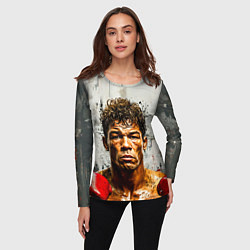 Лонгслив женский Артуро Гатти на сером, цвет: 3D-принт — фото 2