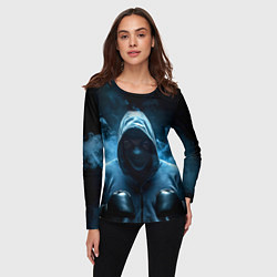Лонгслив женский Боксер в дыму, цвет: 3D-принт — фото 2