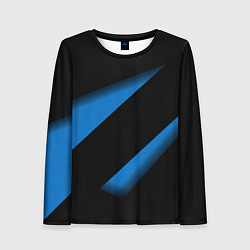 Женский лонгслив Color blue black line