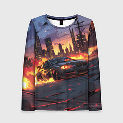 Лонгслив женский BMW огненная дорога, цвет: 3D-принт