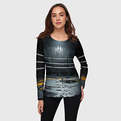 Лонгслив женский Черный ринг, цвет: 3D-принт — фото 2