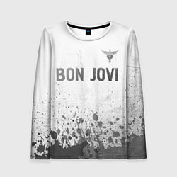 Лонгслив женский Bon Jovi - white gradient посередине, цвет: 3D-принт